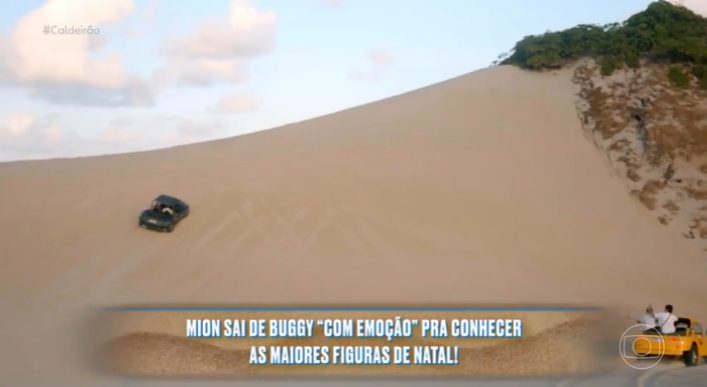 Mion no passeio de buggy em Genipabu.