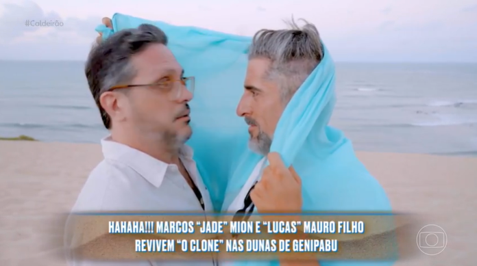 O apresentador Marcos Mion e o ator Lúcio Mauro Filho.